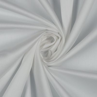 Tissu Satin de Coton uni Blanc - Par 10 cm