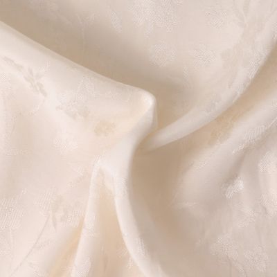 Tissu Jacquard de Viscose Séraphina fleuris uni Blanc - Par 10 cm