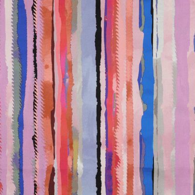 Tissu Coton satiné imprimé rayure Artelina sur fond Multicolore - Par 10 cm