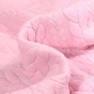 Tissu Sweat effet Maille tressée Lena Rose bébé - Par 10 cm