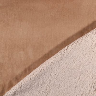 Tissu Suédine épaisse envers Mouton Camel - Par 10 cm