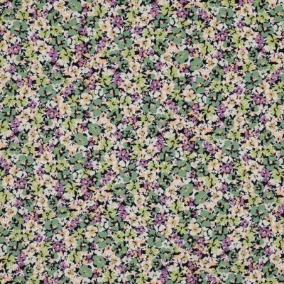 Tissu Viscose imprimé Célia sur fond Vert - Par 10 cm
