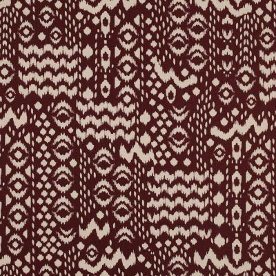 Tissu Toile de Coton imprimé Ethique sur fond Bordeaux - Par 10 cm