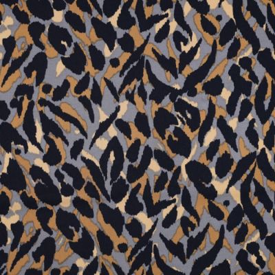 Tissu Viscose extensible Belinda sur fond Bleu gris - Par 10 cm