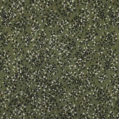 Tissu Jersey Viscose  Christina sur fond Vert kaki - Par 10 cm