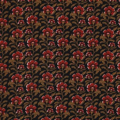 Tissu Viscose imprimé Amada sur fond Noir - Par 10 cm