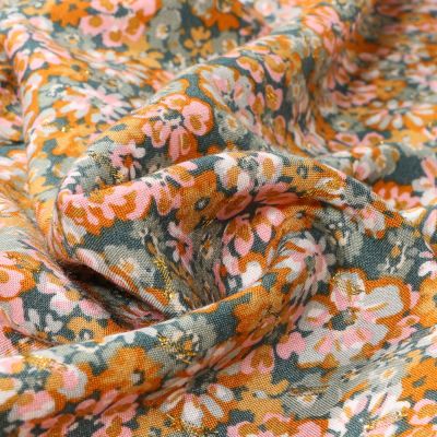 Tissu Viscose lurex Sabri sur fond Vert d&#039;eau - Par 10 cm