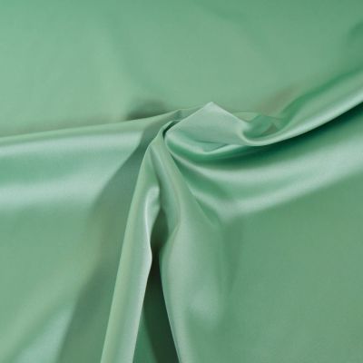 Tissu Satin Duchesse extensible Vert amande - Par 10 cm