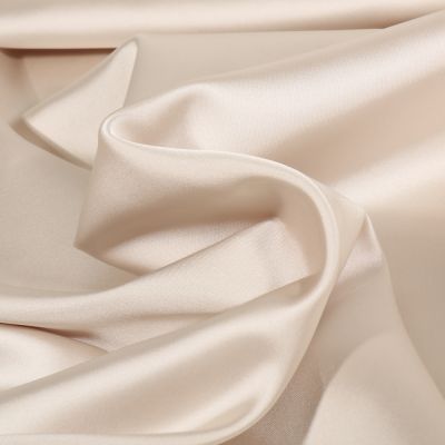 Tissu Satin Duchesse extensible Crème - Par 10 cm