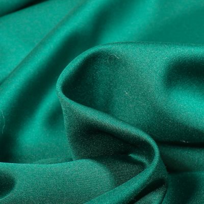 Tissu Micro Satin Royal toucher soie uni Vert émeraude - Par 10 cm