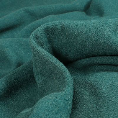 Tissu Lin lavé Viscose uni Vert émeraude - Par 10 cm