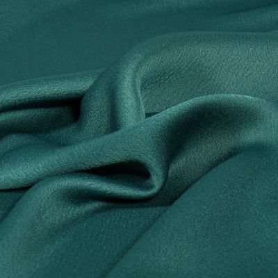 Tissu Crêpe satin mat Vert canard - Par 10 cm