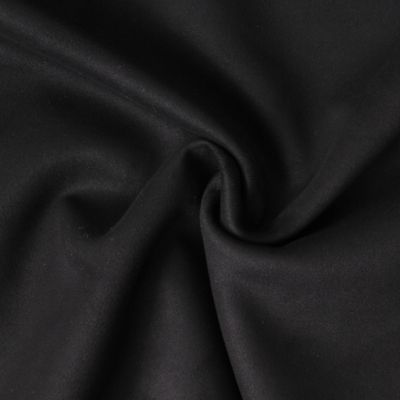 Tissu Suédine extensible  Maëlya aspect daim uni Noir - Par 10 cm