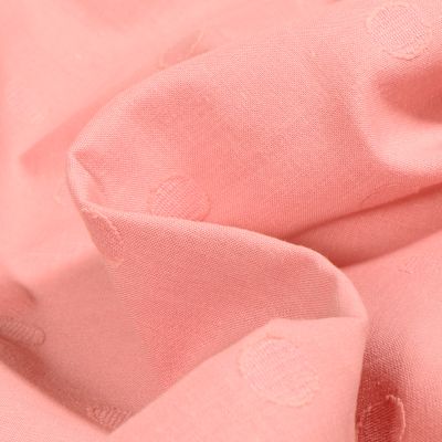 Tissu Voile de Coton Pois texturé sur fond Rose - Par 10 cm