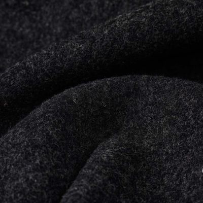 Tissu Drap de manteau chiné uni Elsa Noir - Par 10 cm