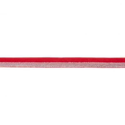Biais Élastique Plat Lurex 17 mm Rouge x 1m