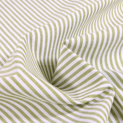 Tissu Rayures Vert - Par 10 cm