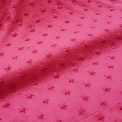 Tissu Minky Ultra doux Etoiles Fuchsia x10cm