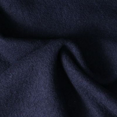 Tissu Laine Bouillie  uni Hanna sur fond Bleu marine - Par 10 cm