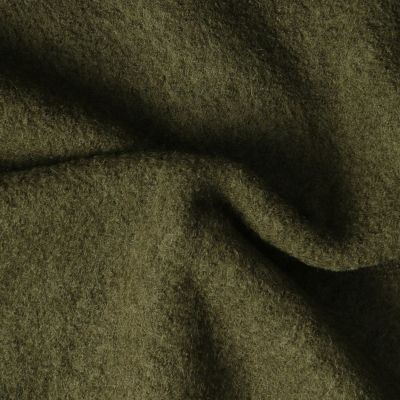 Tissu Laine Bouillie  uni Hanna sur fond Vert kaki - Par 10 cm