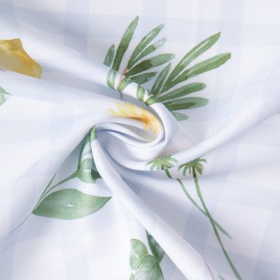 Tissu Polyester Citrus Provence sur fond Blanc - Par 10 cm