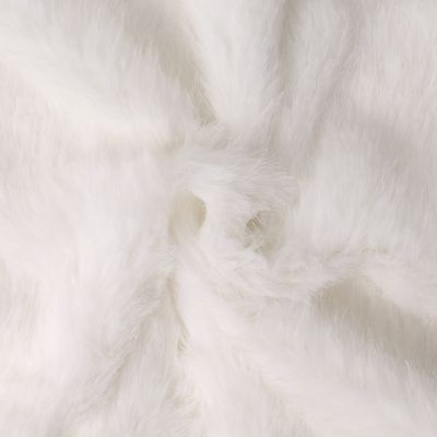 Tissu Fausse fourrure  poils long Olga sur fond Blanc - Par 10 cm