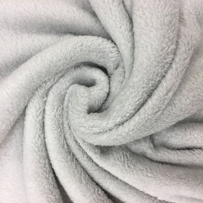 Tissu Doudou uni Taupe - Par 10 cm