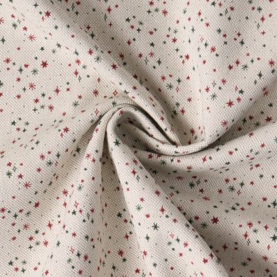 Tissu Toile de coton Honorine petites étoiles Rouges sur fond Ecru - Par 10 cm