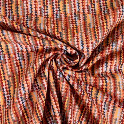 Tissu Coton imprimé Pois destructurés Lua sur fond Orange - Par 10 cm