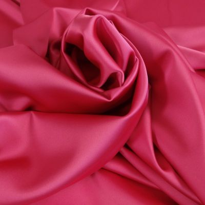 Coupon Tissu Satin Duchesse extensible Rose fuchsia x10cm - Coupon de 50 cm