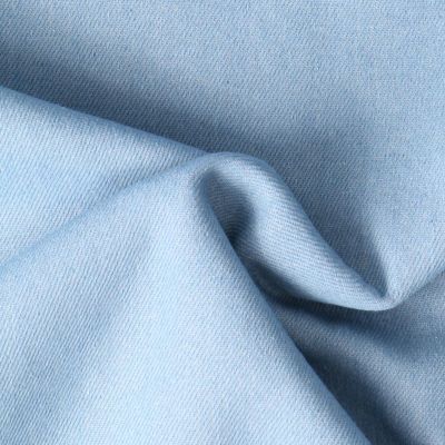 Tissus Jean Denim envers bouclette Bleu clair - Par 10 cm