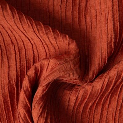 Tissu Lyocell plissé uni Terracotta - Par 10 cm