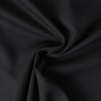 Tissu Gabardine extensible Bambou recyclé Aelys uni Noir - Par 10 cm