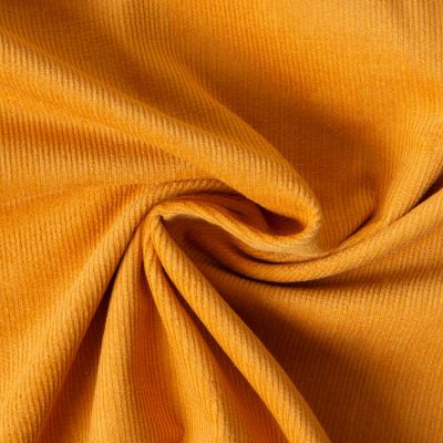 Tissu Velours milleraies Lilou uni  Jaune moutarde - Par 10 cm