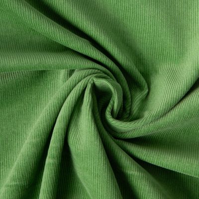 Tissu Velours milleraies Lilou uni  Vert Cactus - Par 10 cm