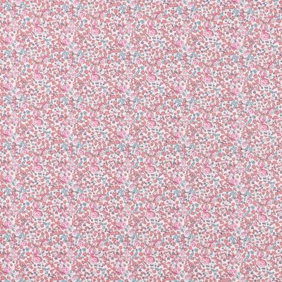 Tissu Liberty of London Eloise New Rose et bleu ciel - Par 10 cm
