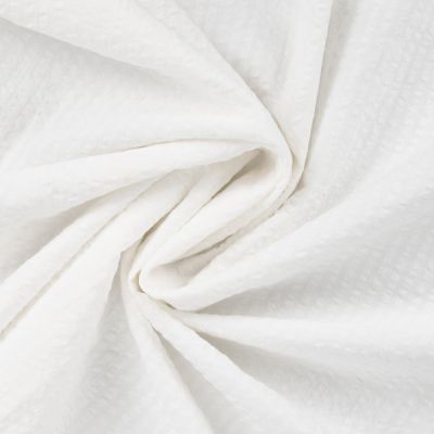 Tissu Seersucker Coton uni Blanc - Par 10 cm