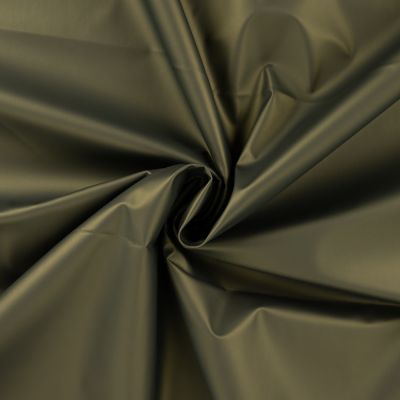 Tissu Imperméable métallisé uni Vert kaki - Par 10 cm