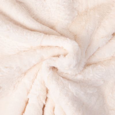 Tissu Fausse fourrure Liora nuage en relief sur fond Ecru - Par 10 cm