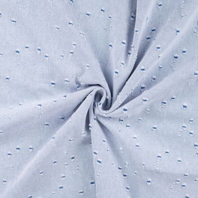 Tissu Denim jeans Coton Plumetis Bleu - Par 10 cm
