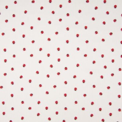 Tissu coton imprimé Coccinelle sur fond Blanc - Par 10 cm