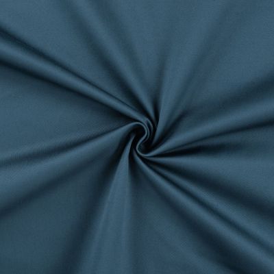 Tissu Coton Satiné extensible uni Bleu ancien - Par 10 cm