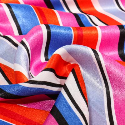 Tissu Satin Paola sur fond Rose fuchsia - Par 10 cm