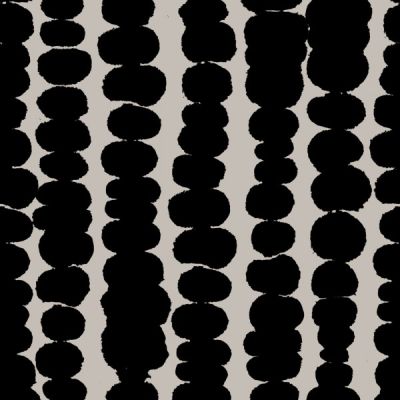 Tissu Lyocell imprimé Pois destructurés Noirs sur fond Beige - Par 10 cm