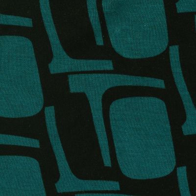 Tissu Jersey Milano Motifs pétrole sur fond Noir - Par 10 cm