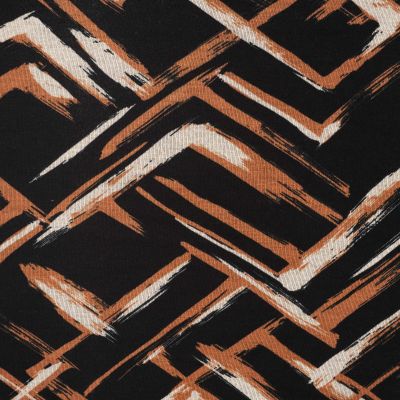 Tissu Jersey Milano Chevrons beige sur fond Noir - Par 10 cm