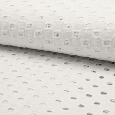 Tissu Broderie anglaise Deluxe n°850 sur fond Blanc - Par 10 cm