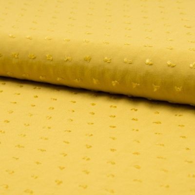 Tissu Plumetis Viscose uni Jaune moutarde - Par 10 cm