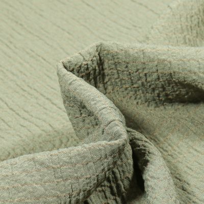 Tissu Viscose gaufré uni Abby Vert kaki - Par 10 cm