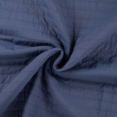 Tissu Coupe-Vent Matelassé uni Bleu jean - Par 10 cm